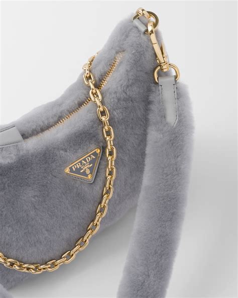 prada re edition shearling mini bag